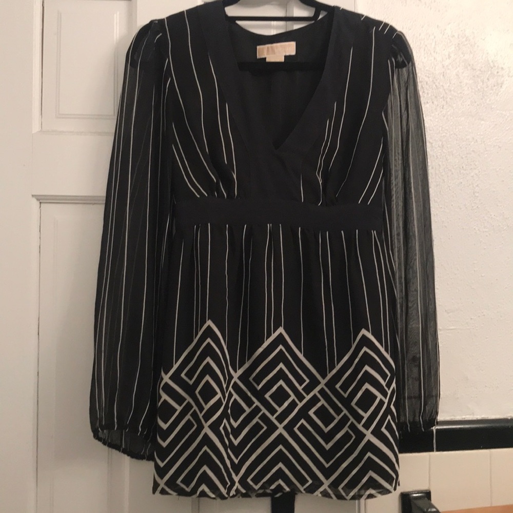 Michael Kors Babydoll Striped Top